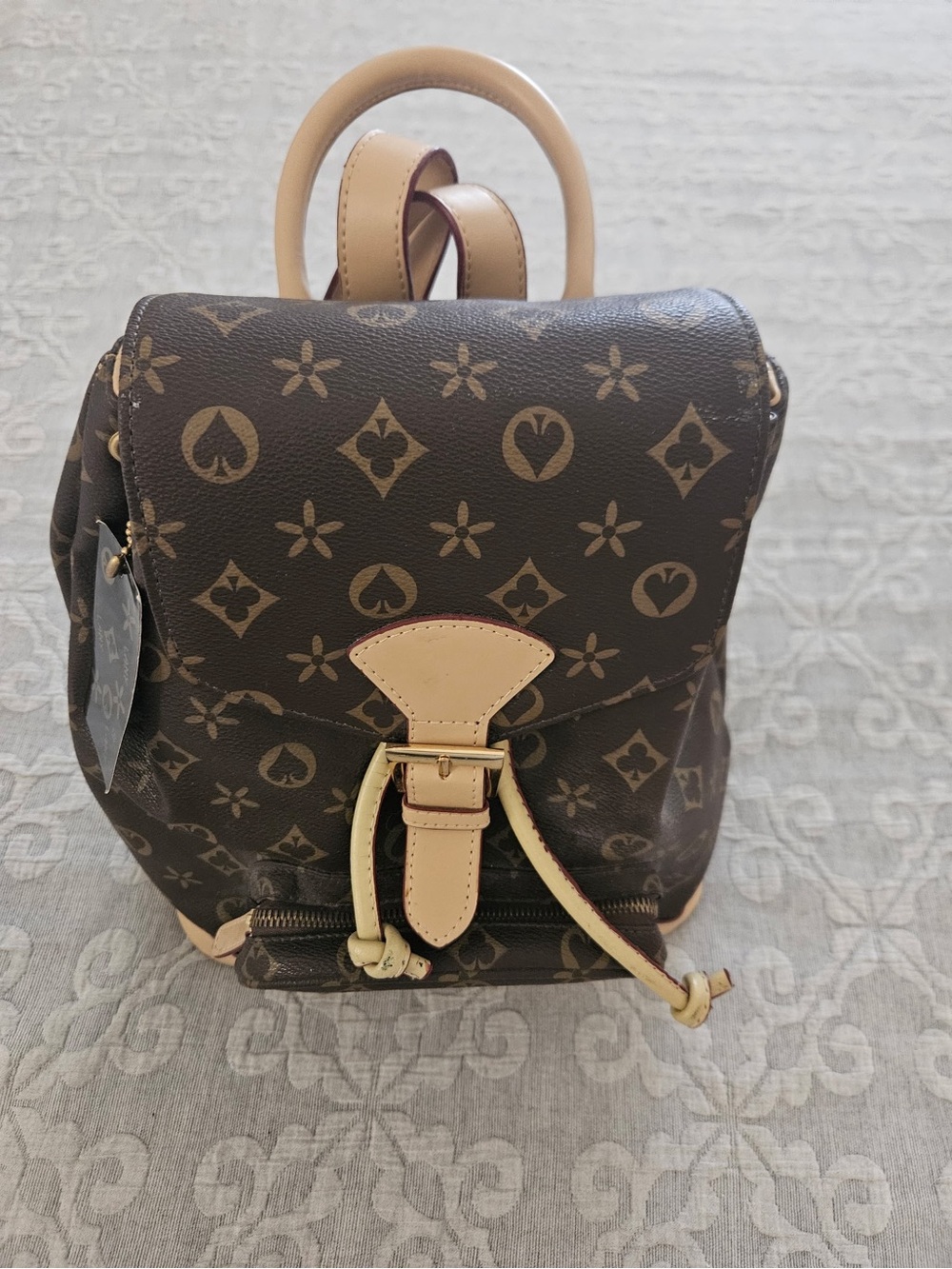 Brown Monogram Drawstring Backpack Purse - Picture 4 of 5